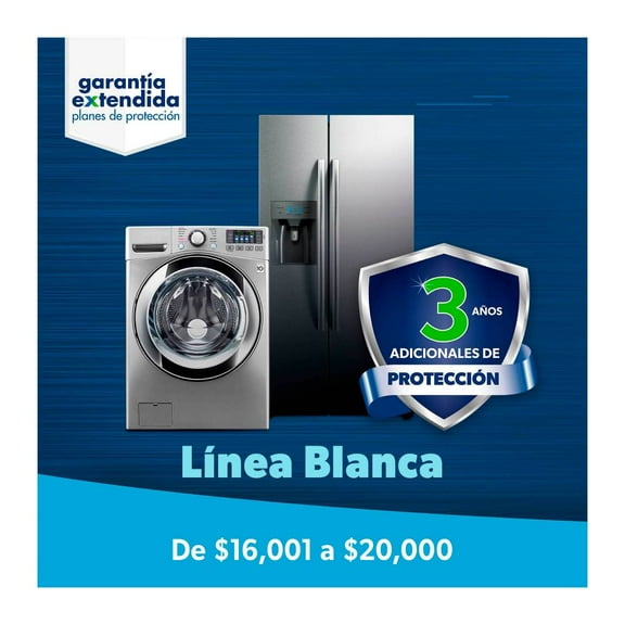 Garantía Extendida Línea Blanca Artículos de $16,001 a $20,000 pesos